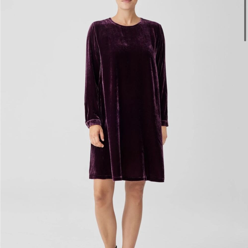 Eileen Fisher Velvet Crew Neck Dress